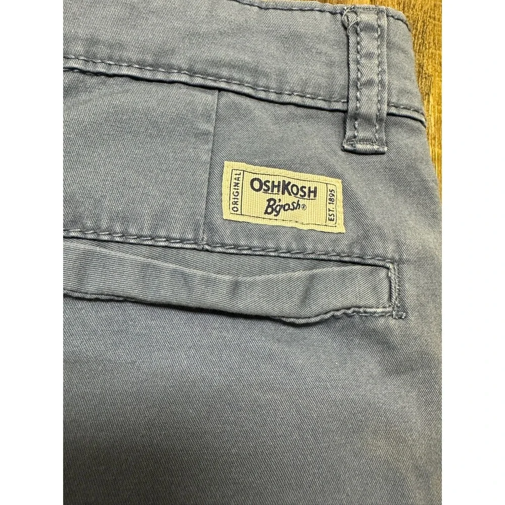 OshKosh‎ B'gosh Pants Size 7 Unisex Blue Chinos with Elastic Waist Cotton Blend